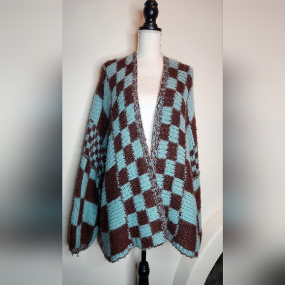 Free People Aldrin Cardi Cardigan Sweater in Juniper Berry Combo | Size M/L - Picture 5 of 11